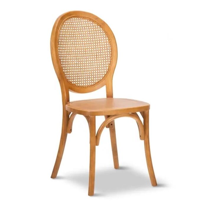 Chair with rattan outlet back